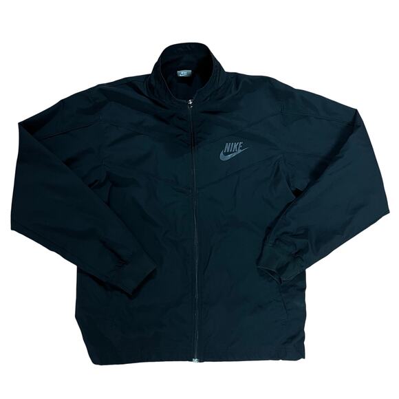 Nike Sportswear Windbreaker Jacket Mens Medium Black Full Zip Logo 274009-010 - Picture 1 of 8